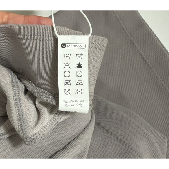 Halara Work Pants Flex High Waisted Body Sculpt Wide Leg Waffle Large Grey New - Picture 14 of 14